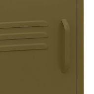 Нощно шкафче, маслиненозелено, 35х35х51 см, стомана
