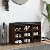 Пейка за обувки, кафяв дъб, 82x32x50 см, инженерно дърво