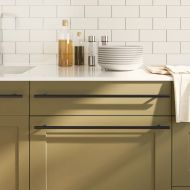 Дръжки за шкафове, 20 бр, черни, 480 мм, неръждаема стомана