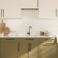 Дръжки за шкафове, 10 бр, черни, 192 мм, неръждаема стомана