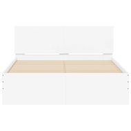 Рамка за легло с табла, бяла, 120x190 см