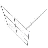 Параван за баня сребрист 140x195 см прозрачно ESG стъкло