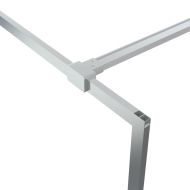 Параван за баня сребрист 140x195 см прозрачно ESG стъкло