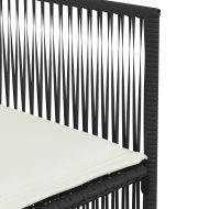 Градински трапезен комплект 7 части възглавници черен полиратан