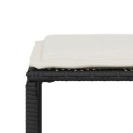 Градински трапезен комплект 7 части възглавници черен полиратан