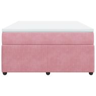 Боксспринг легло с матрак, розово, 140x200 см, кадифе