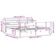 Рамка за легло с табла, 200x200 см, бор масив