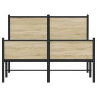 Метална рамка за легло, без матрак, дъб сонома, 120x190 см