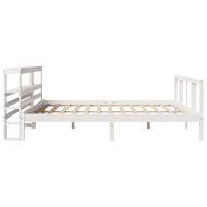 Рамка за легло с табла без матрак, бяла, 200x200 см