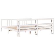 Рамка за легло с табла без матрак, бяла, 200x200 см