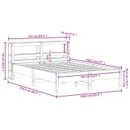 Рамка за легло без матрак, восъчнокафяво, 135x190 см, бор масив