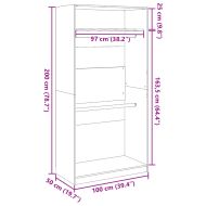 Гардероб, бетонно сиво, 100x50x200 см, инженерно дърво