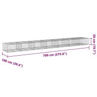 Габионна кошница с покритие, 700x100x50 см, поцинковано желязо