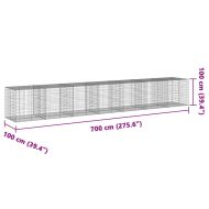 Габионна кошница с покритие, 700x100x100 см, поцинковано желязо