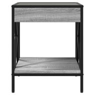 Маса за кафе с Infinity LED, сив сонома, 40x40x49 см