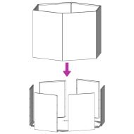 Градинска кашпа, маслинена, шестоъгълна, 104x90x45 см, стомана