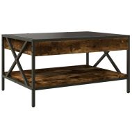 Маса за кафе с Infinity LED, опушен дъб, 70x50x38 см