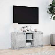 ТВ шкаф с LED, бетонно сив, 100x34x50 см, инженерно дърво