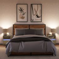 Стенни ТВ шкафове с LED лампи, 2 бр, сонома дъб, 41x31x45 см