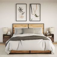 Стенни ТВ шкафове с LED лампи, 2 бр, кафяв дъб, 41x31x45 см