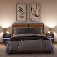 Стенни ТВ шкафове с LED лампи, 2 бр, кафяв дъб, 41x31x45 см