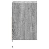 Стенни ТВ шкафове с LED лампи, 2 бр, сив сонома, 41x31x45 см