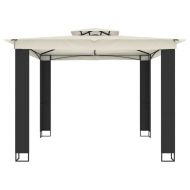 Беседка с двоен покрив, кремава, 2,94x2,94 м, стомана