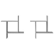 Стенни рафтове 2 бр сив сонома 50x12x50 см инженерно дърво