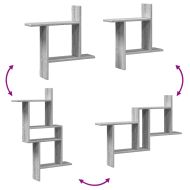 Стенни рафтове 2 бр сив сонома 50x12x50 см инженерно дърво