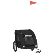 Ремарке за колело за любимци черно Оксфорд плат и желязо