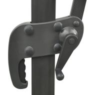 Конзолен градински чадър с прът и LED светлини, зелен, 300 см