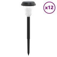 Соларни лампи за пътека със земни шипове, 12 бр, бяла