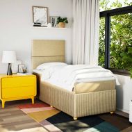 Боксспринг легло с матрак, кремава, 80x200 см, плат