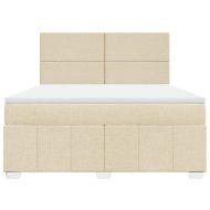 Боксспринг легло с матрак, кремава, 180x200 см, плат