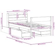 Рамка за легло без матрак, 75x190 см, масивна чамова дървесина