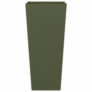 Градински кашпи, 2 бр, маслиненозелени, 35x35x75 см, стомана