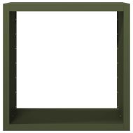 Стойка за дърва за огрев, зелена, 100x40x100 см, стомана