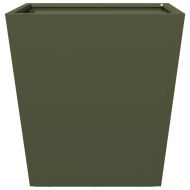 Градинска кашпа, маслиненозелена, 40x40x40 см, стомана