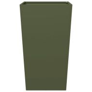 Градинска кашпа, маслиненозелена, 45x45x75 см, стомана