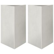 Градински кашпи, 2бр, триъгълна, 50x43x75см, неръждаема стомана