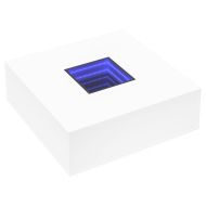 Маса за кафе с Infinity LED, бяла, 100x100x40 см