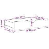 Чекмеджета под легло 2 бр восъчнокафяви 80x55x17 см бор масив