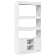 Висок шкаф, бял, 92x33x180 см, инженерно дърво