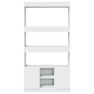 Висок шкаф, бял, 92x33x180 см, инженерно дърво