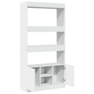 Висок шкаф, бял, 92x33x180 см, инженерно дърво