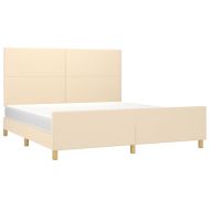 Рамка за легло без матрак, кремава, 160x200 см, плат