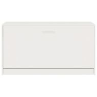 Пейка за обувки, бяла с висок гланц, 80x24x45 см, инженерно дърво