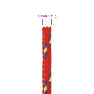 Въже за лодка Червено 5 мм 250 м полипропилен