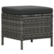 Градински комплект с възглавници, 4 части, полиратан, сив