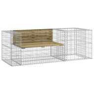 Градинска пейка с кошница габион импрегнирана борова дървесина